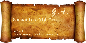 Gasparics Alárd névjegykártya